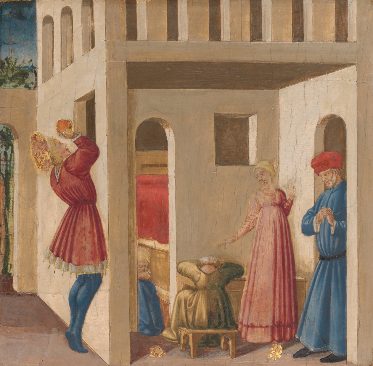 En scene fra legenden om Saint Nicholas of Bari af Neri di Bicci