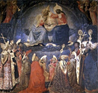 Jomfruens kroning (tempera på panel) af Neri di Bicci