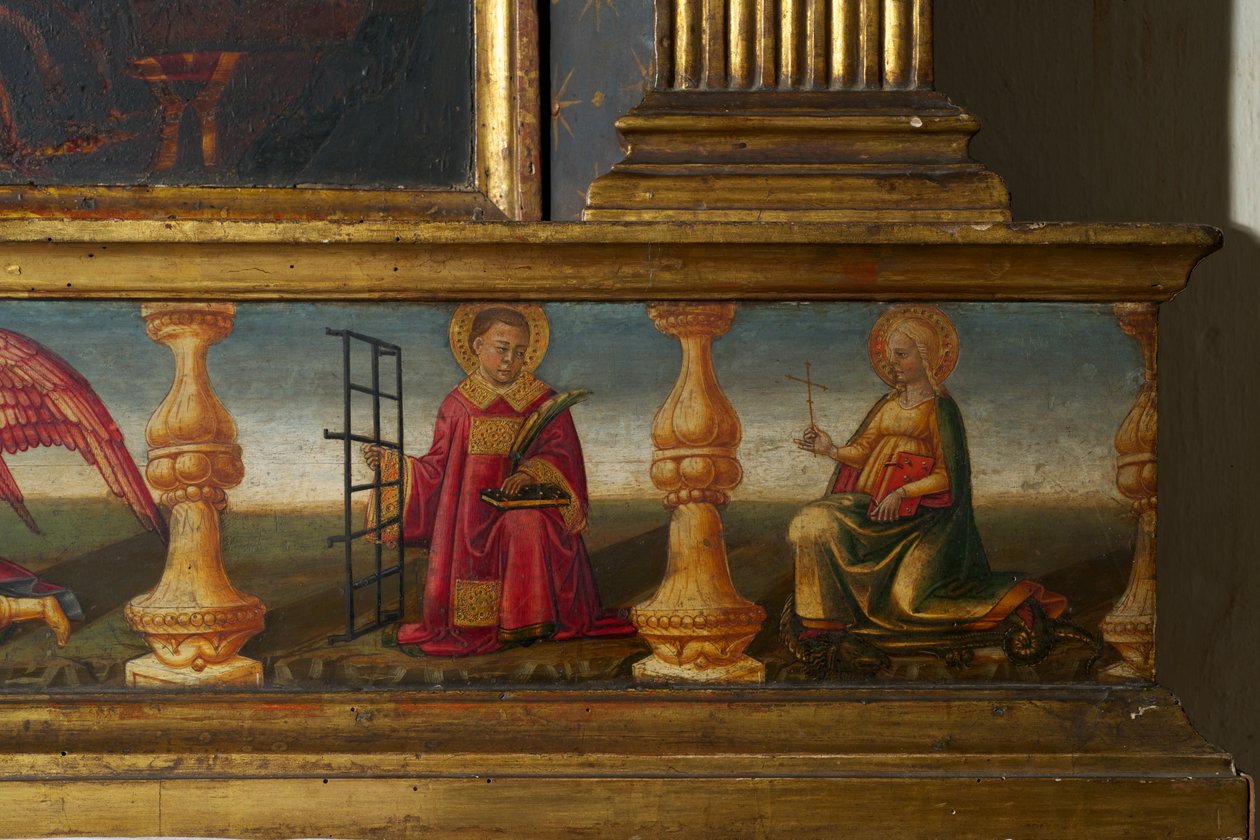 Detalje fra Jomfruens kroning (tempera på træ) af Neri di Bicci