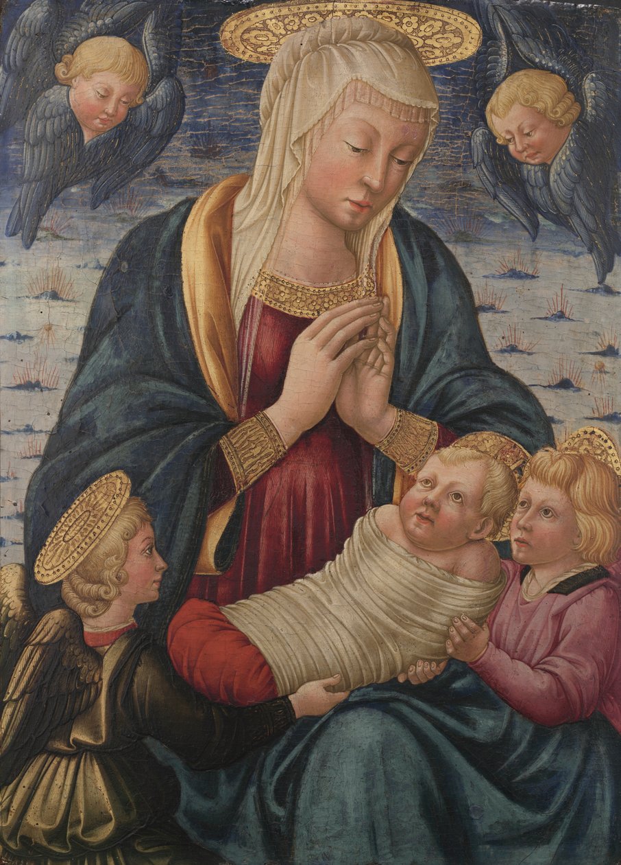 Jomfru og barn med engle, efter 1460 (tempera på træ) af Neri di Bicci