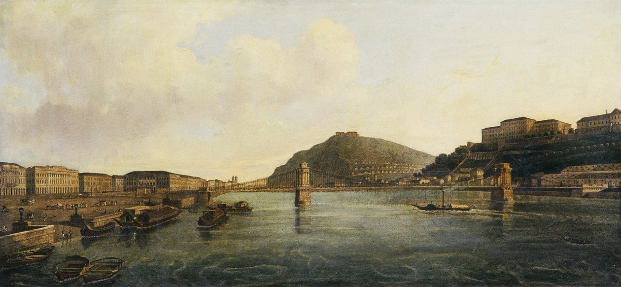 Udsigt over Budapest af Leopold Blonder