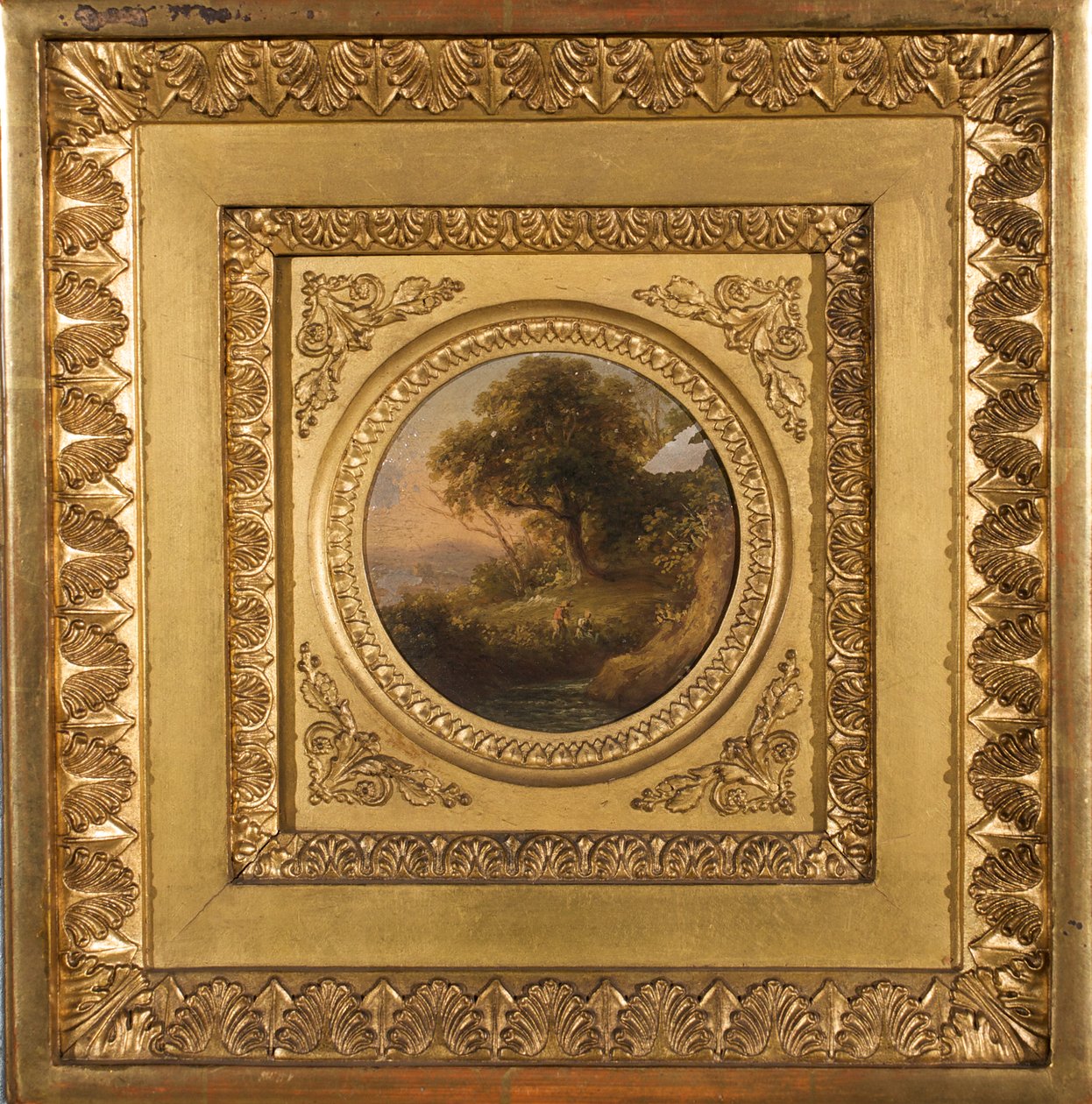 Baumlandschaft mit figürlicher Staffage af Leopold Blonder