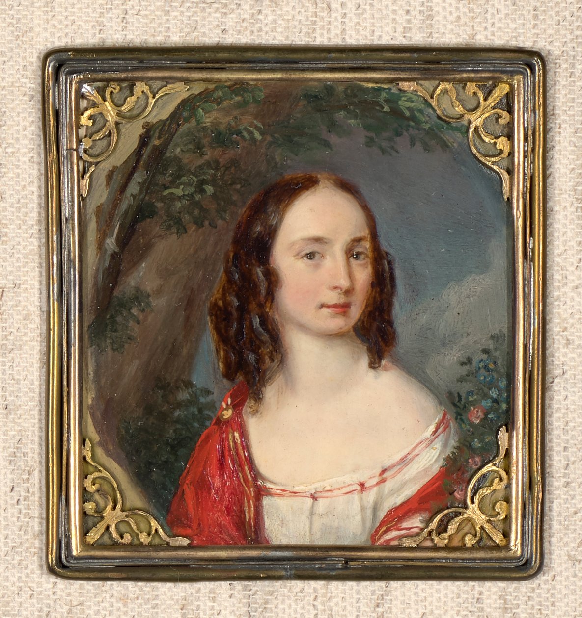 Portræt af en dame med skægstubbehår af Leopold Blonder
