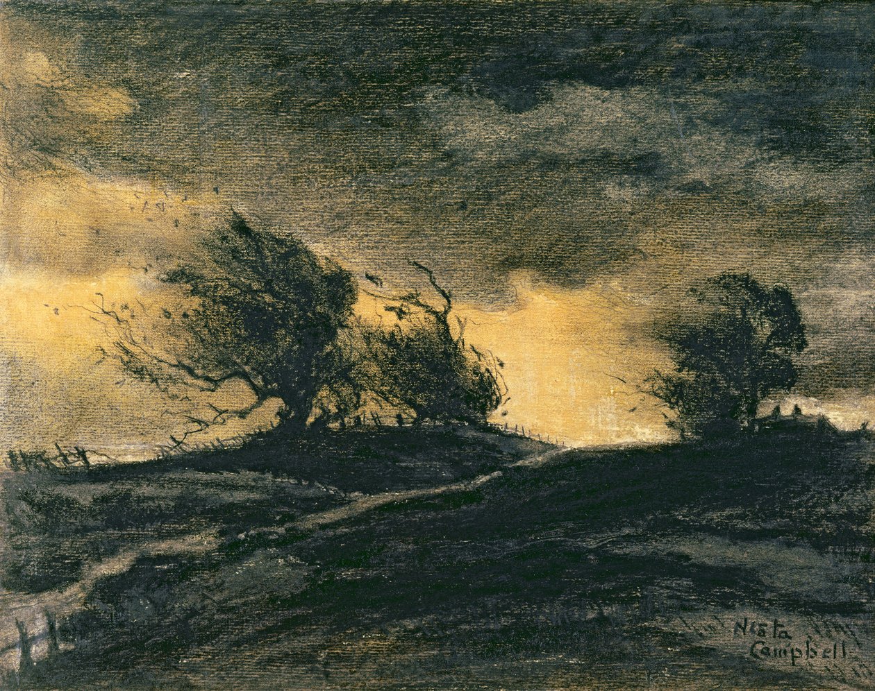 Nocturne (akvarel på papir) af Nesta Jennings Campbell