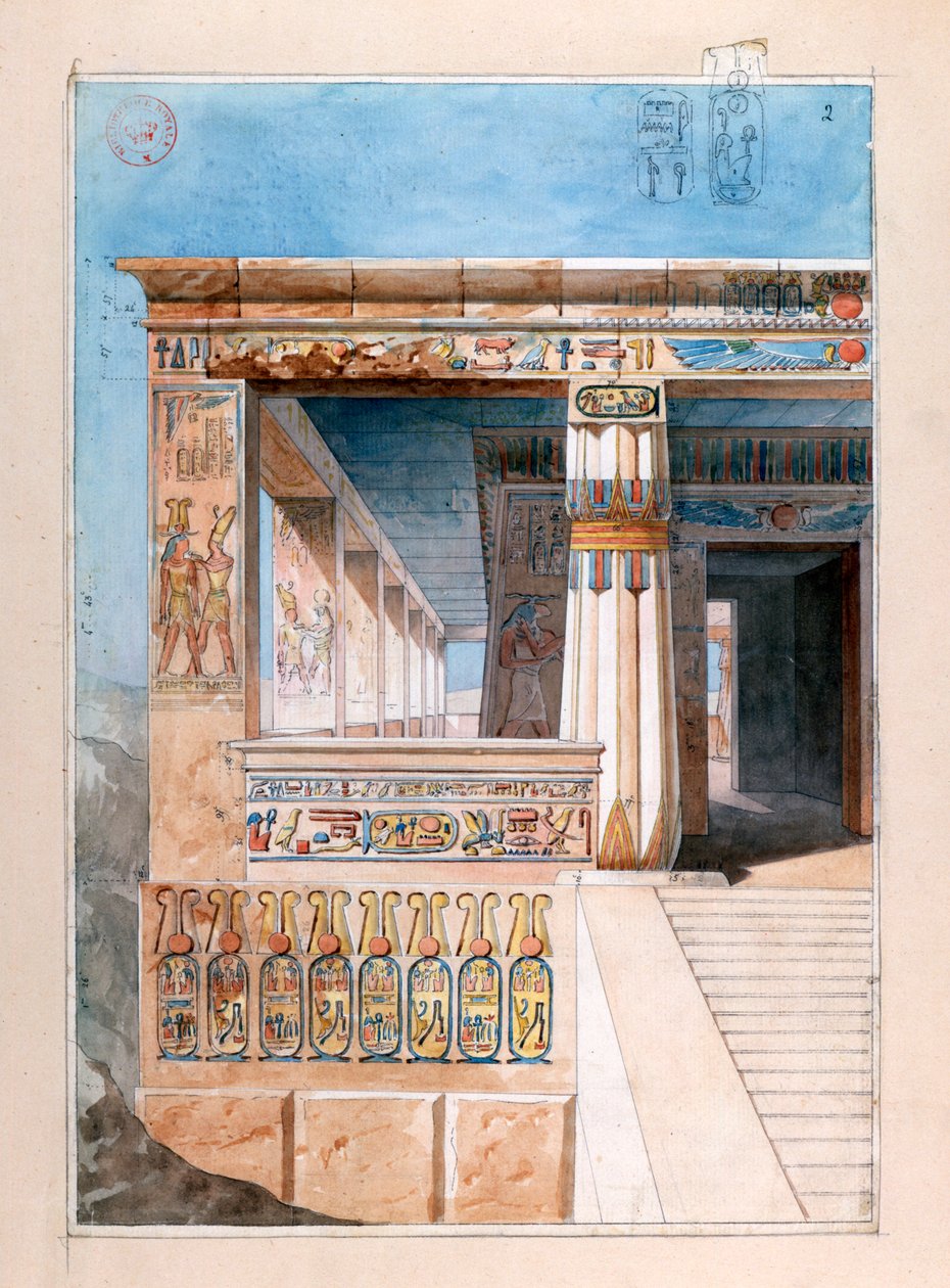 Gammelt egyptisk tempel, 1800-tallet af Nestor l