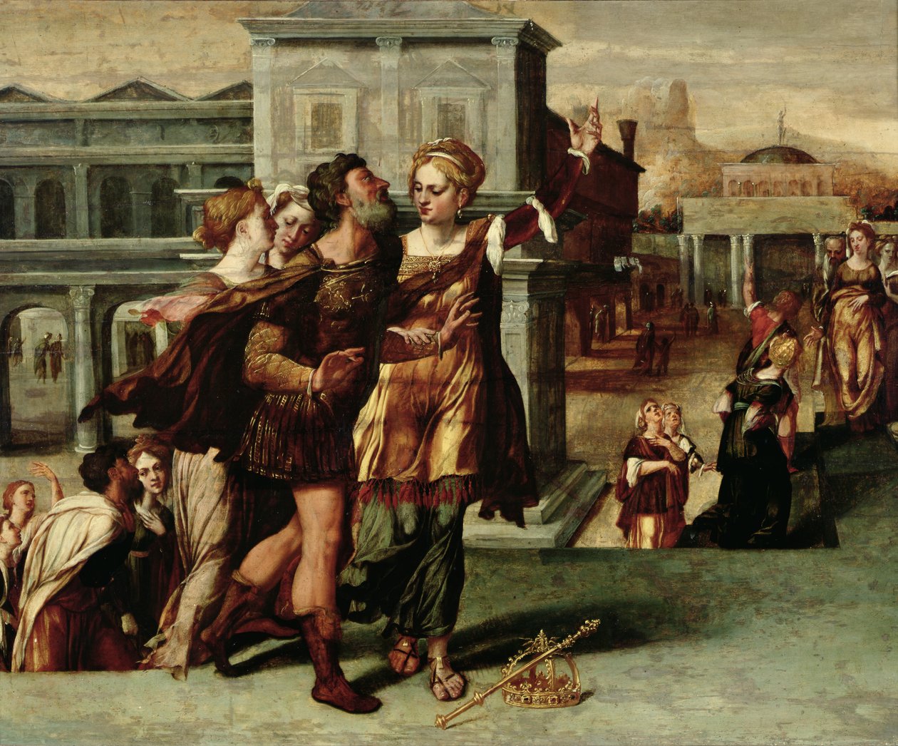 Augustus (63-14 f.Kr.) og den tiburtinske sibyll, ca. 1540-50 af Netherlandish School