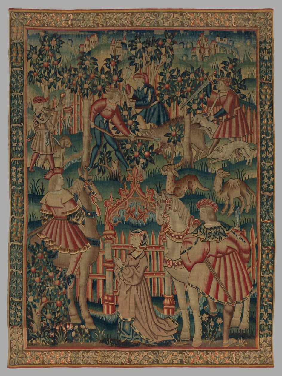 Jagt på vildsvin, c.1515-35 af Netherlandish School