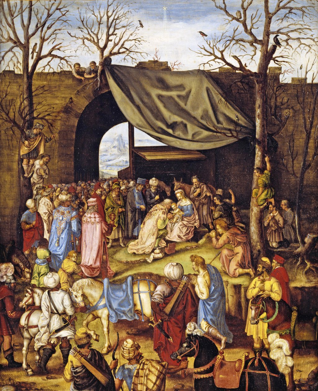 Magiernes tilbedelse af Netherlandish School