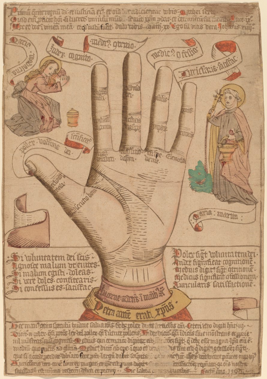 Hånden som frelsens spejl af Netherlandish 15th Century