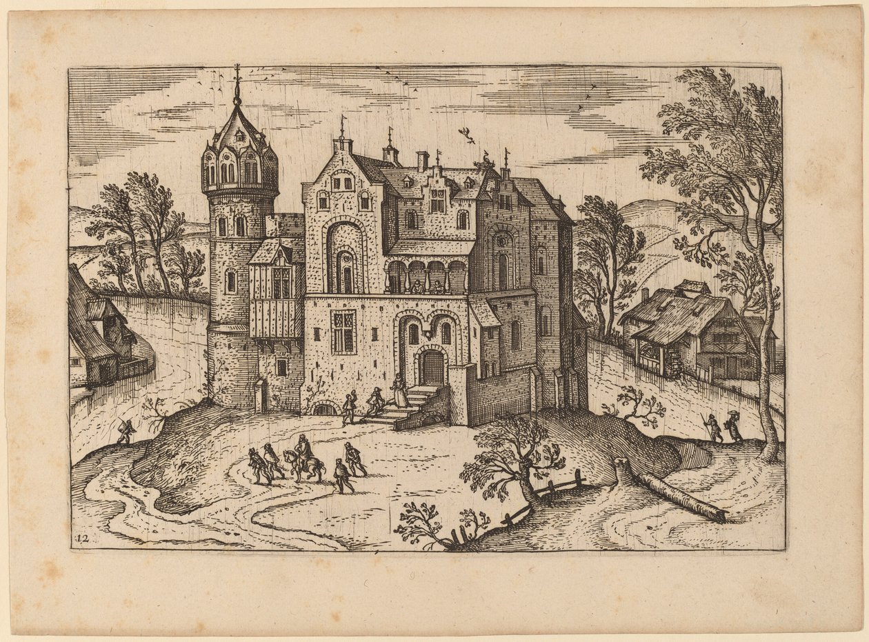 Slot ved en flod af Netherlandish 16th Century