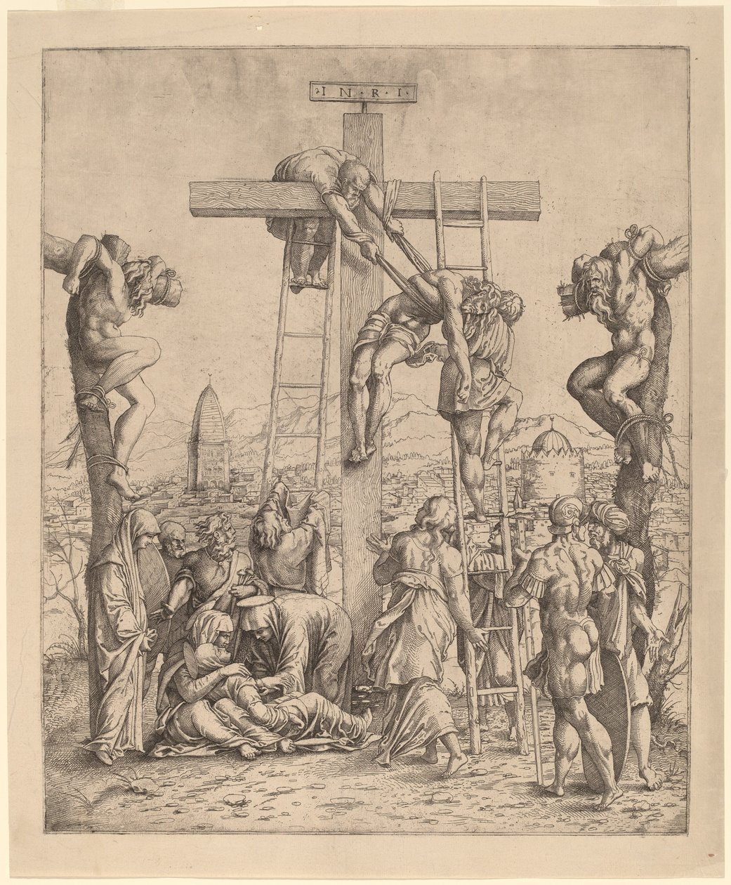 Nedstigningen fra korset af Netherlandish 16th Century after Andrea Mantegna