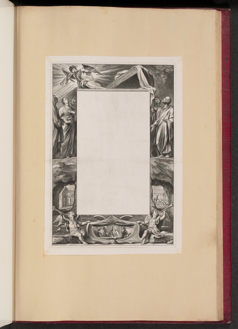 Border Illustration med helgener og scener fra Kristi liv af Netherlandish 17th Century