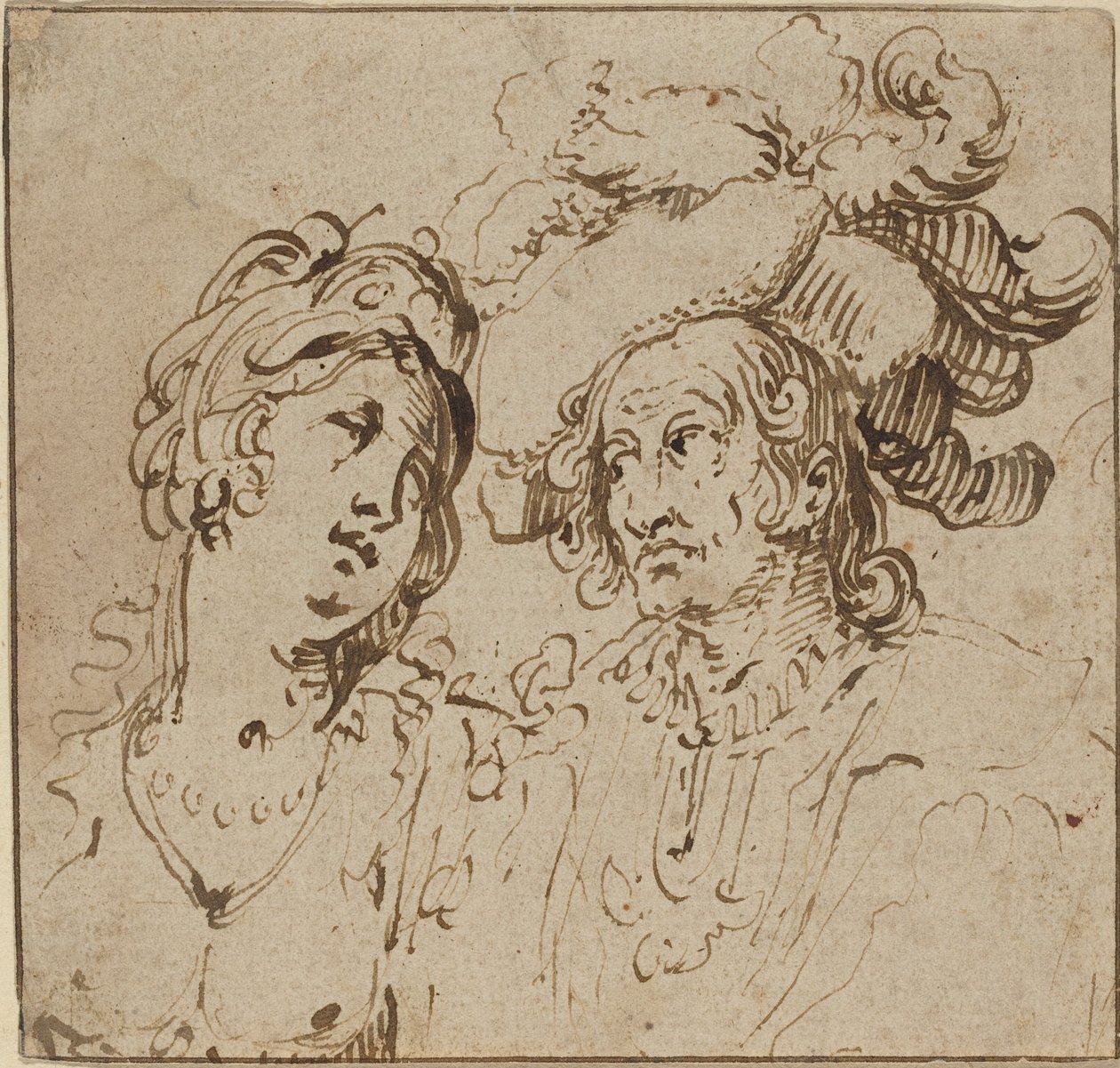 Cavalier med en skøge af Netherlandish 17th Century