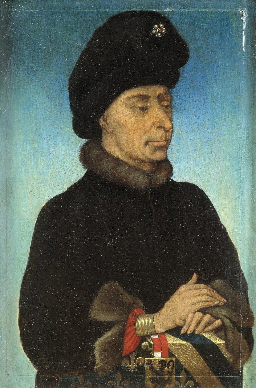 Portræt af Johannes den frygtløse, hertug af Bourgogne, midten af det 15. århundrede. af Netherlandish Master