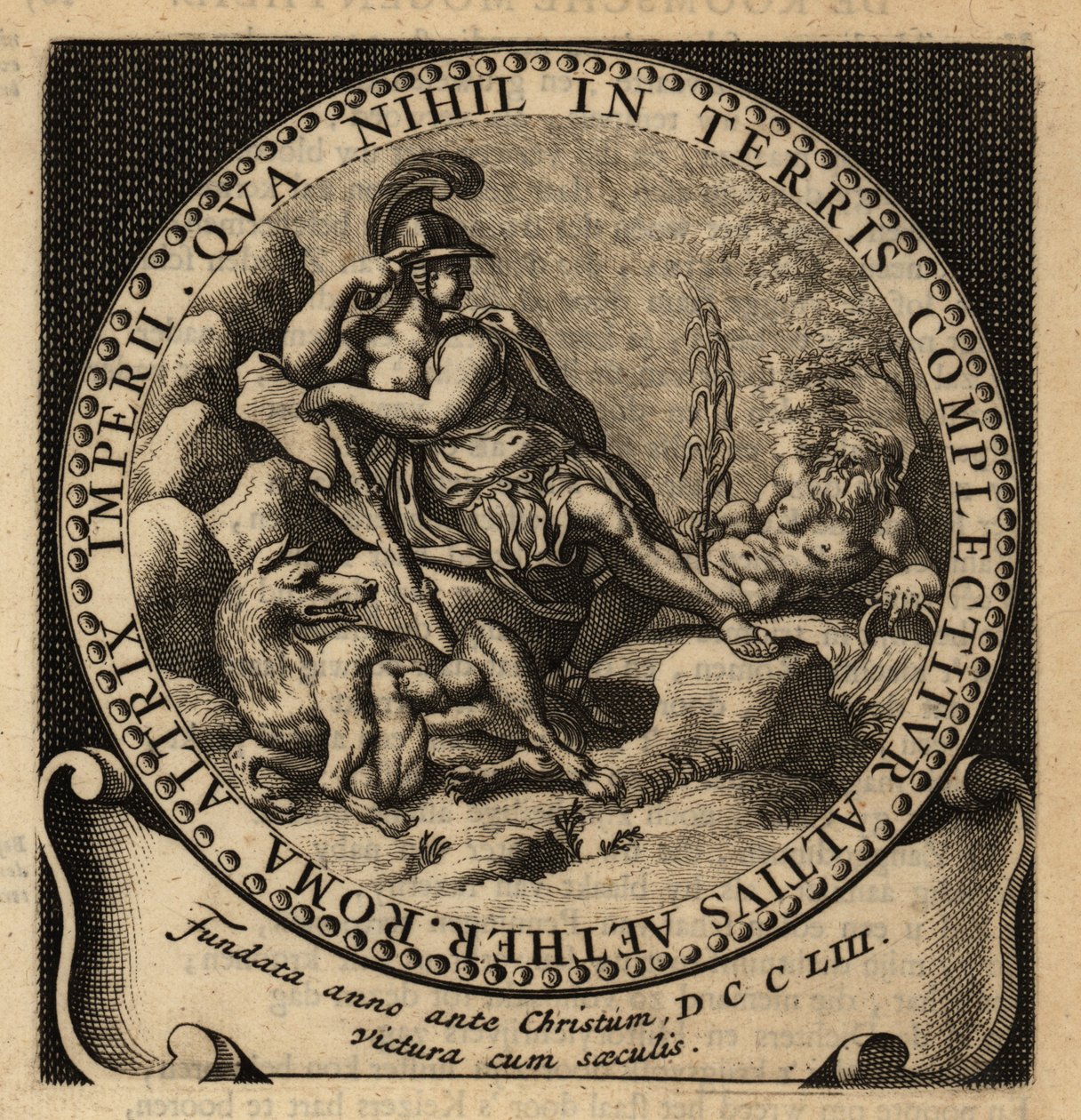 Allegorisk figur af Romerriget, Romulus og Remus. af Netherlandish School