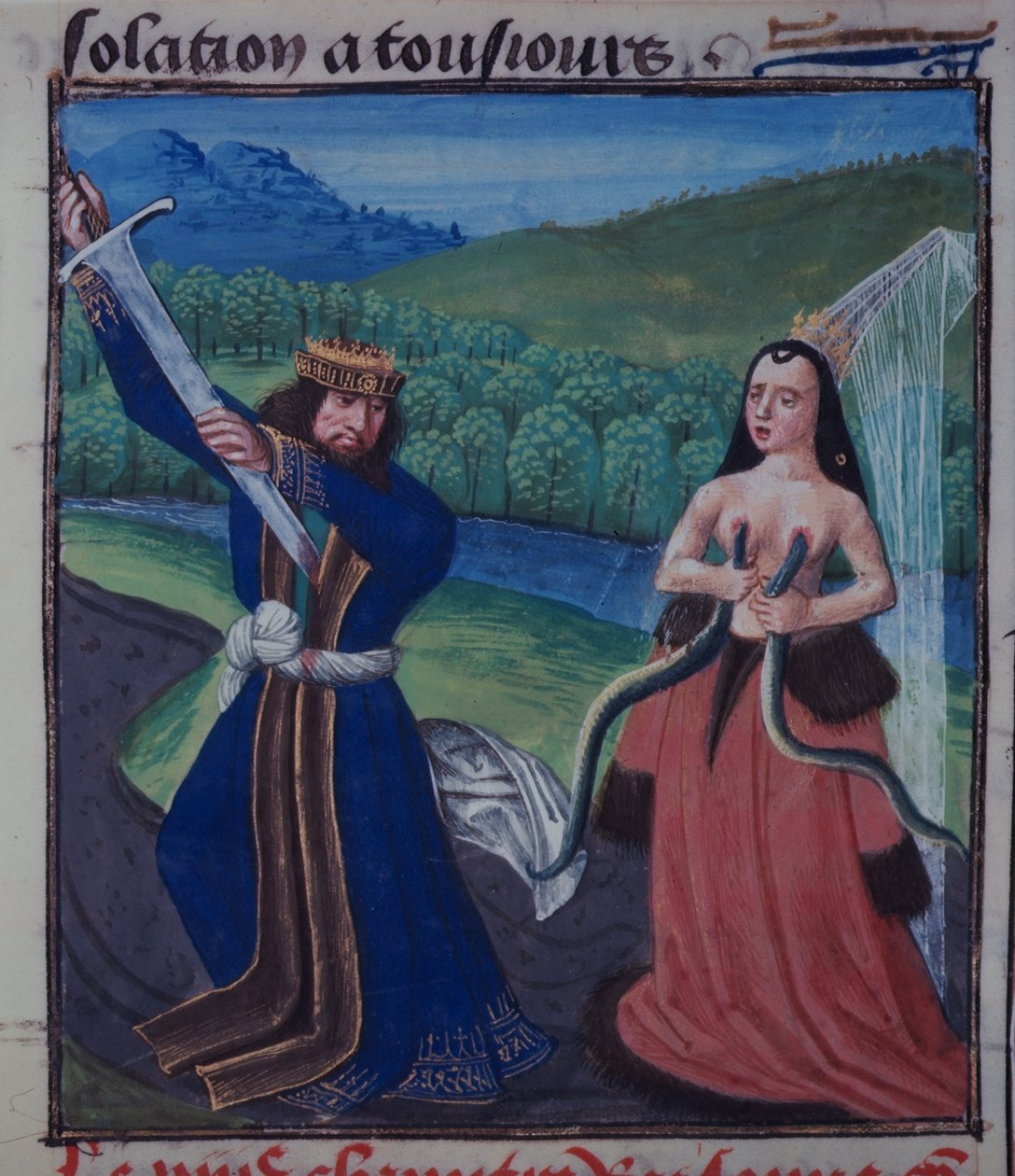 Anthony og Cleopatras død, ca. 1470 (vellum) af Netherlandish School