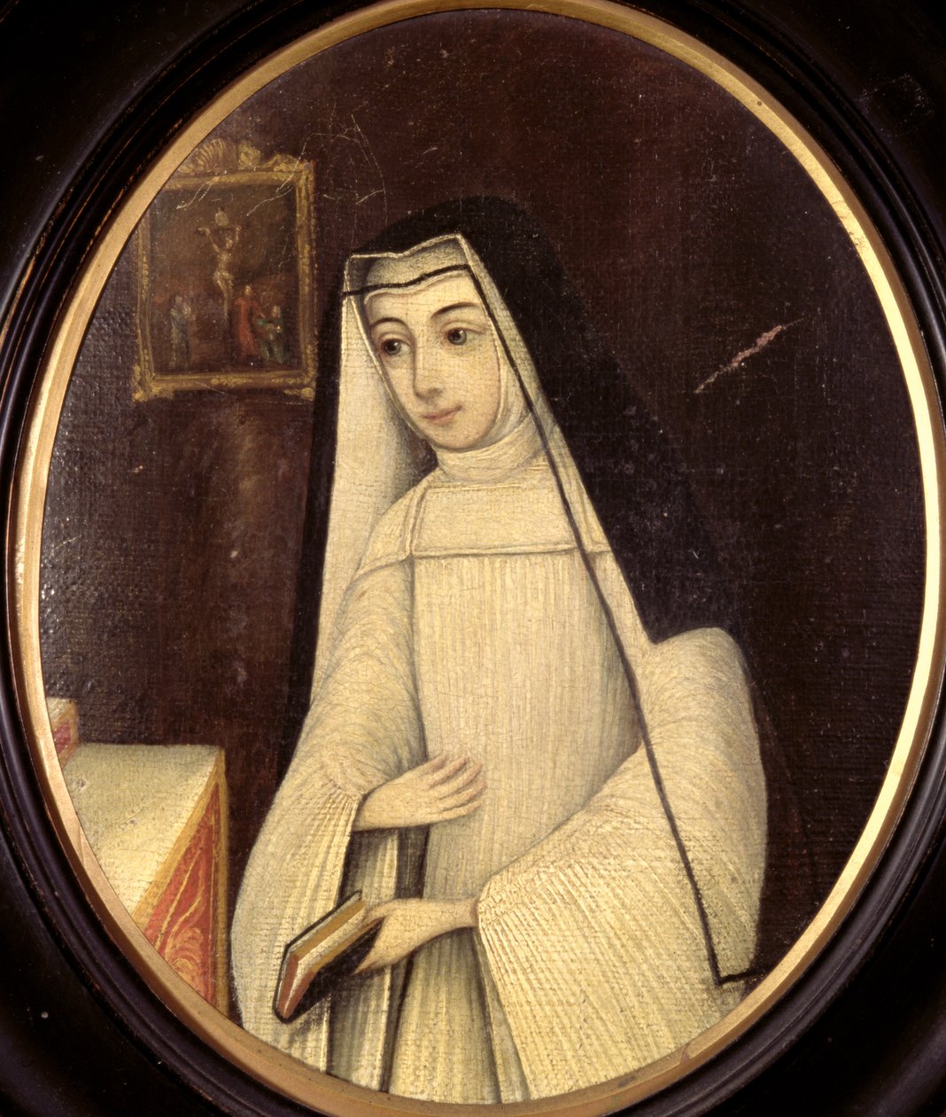 Frances Justina Huddleston (1708-87) har for vane at være en nonne af ordenen Augustinian Canonesses ved det engelske kloster i Brugge, ca. 1727 af Netherlandish School