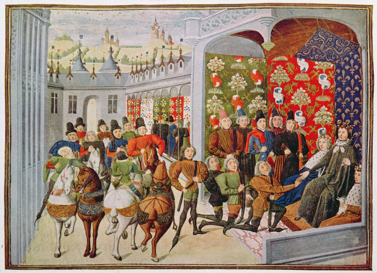 Harl 4380 f.40 Kong Charles VI af Frankrig modtager de engelske udsendinge, fra 