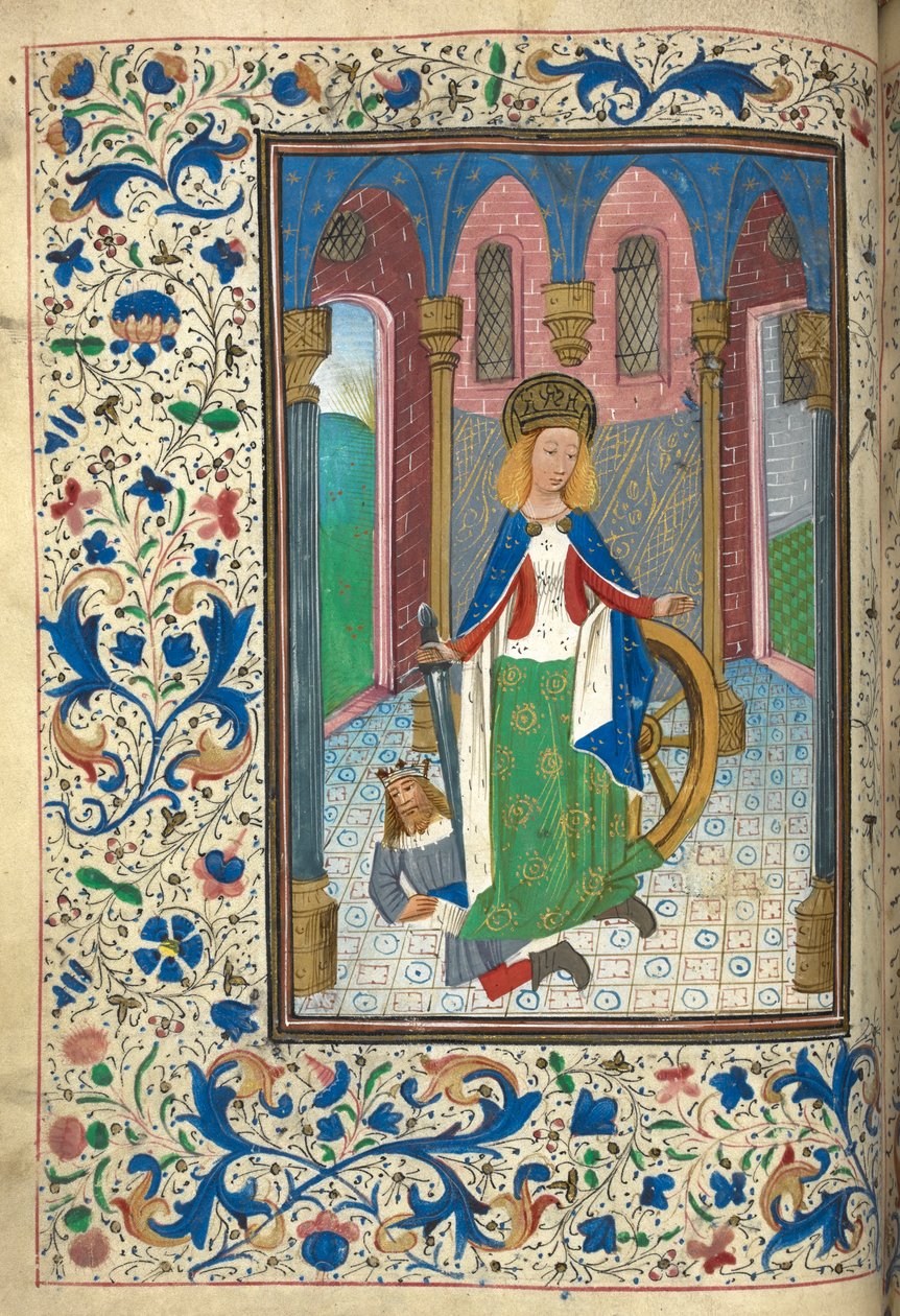 Miniature af Katarina af Alexandria, med den romerske kejser Maxentius (Marcus Aurelius Valerius Maxentius Augustus) (vellum) af Netherlandish School