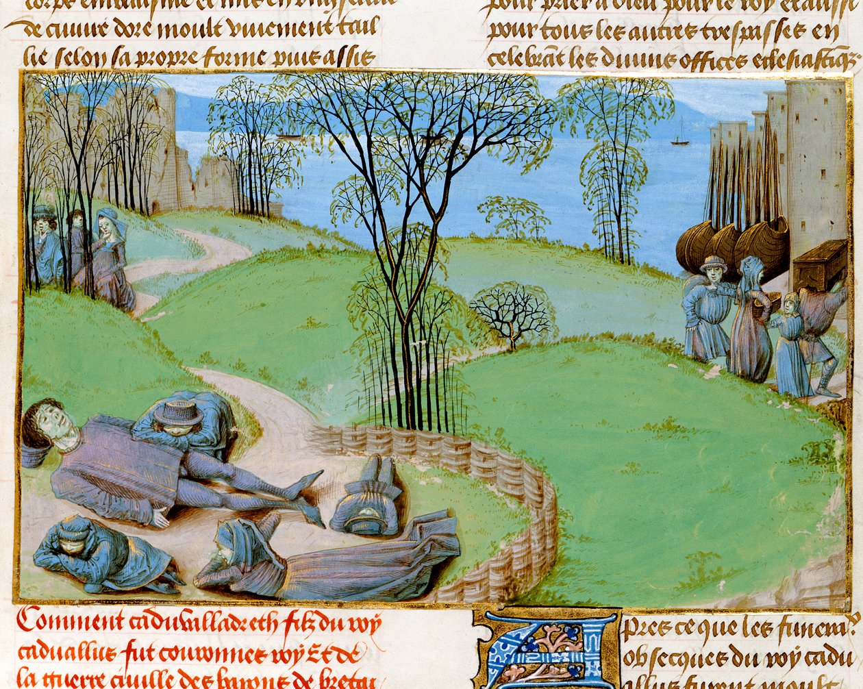 Ms. Royal 15 E.IV fol.187 Dødsfald fra hungersnød, fra 