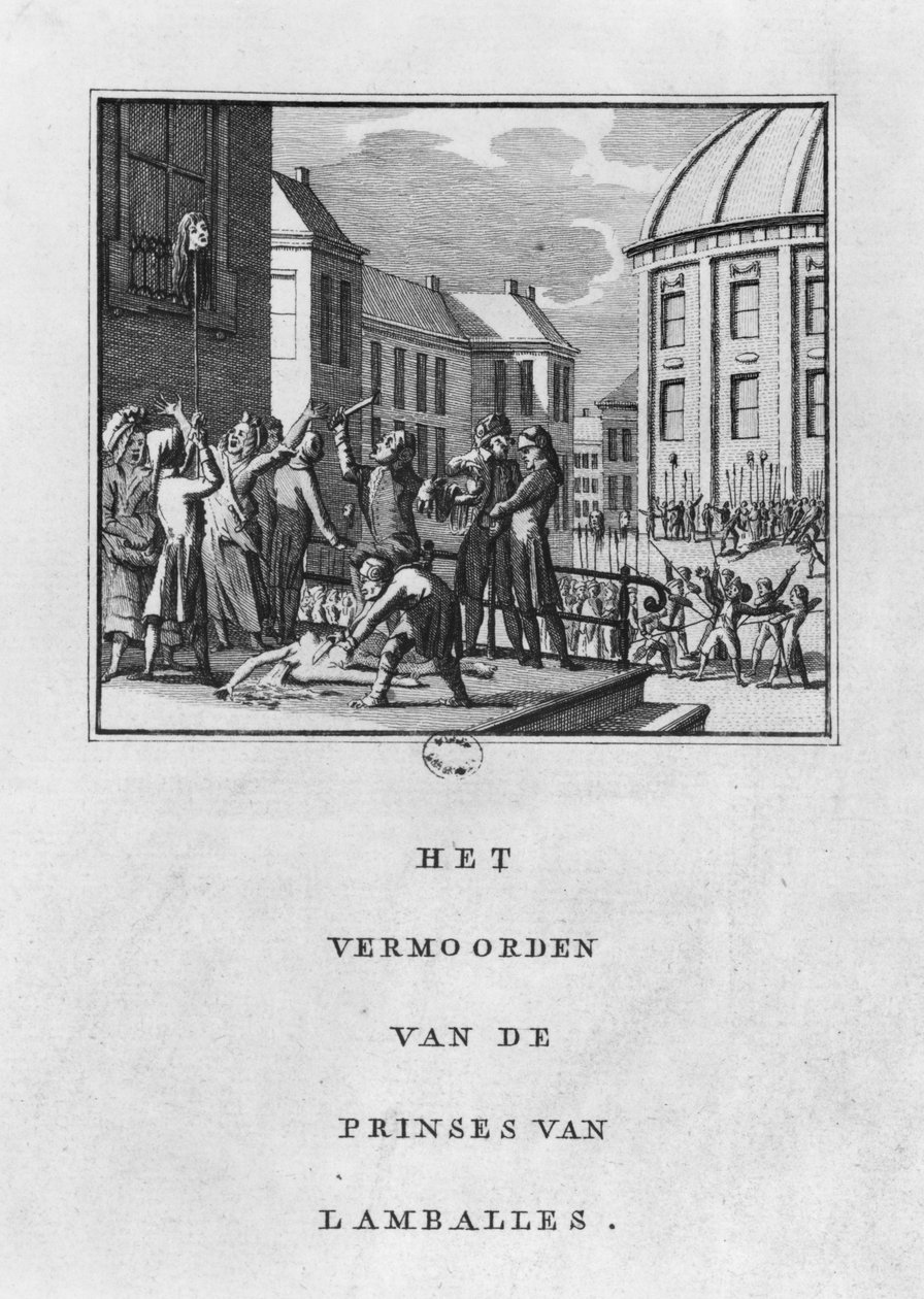 lemlæstelse af Marie Therese Louise de Savoie-Carignan, prinsesse af Lamballe den 3. september 1792 af Netherlandish School