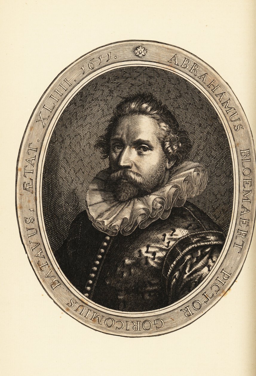 Portræt af Abraham Bloemaert, hollandsk maler og grafiker, ætser og gravør, Haarlem Manierist af Netherlandish School