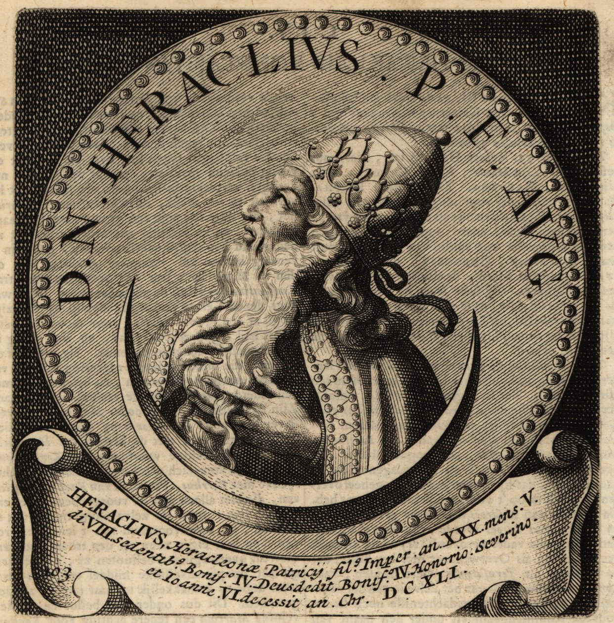 Portræt af den byzantinske kejser Heraclius. af Netherlandish School