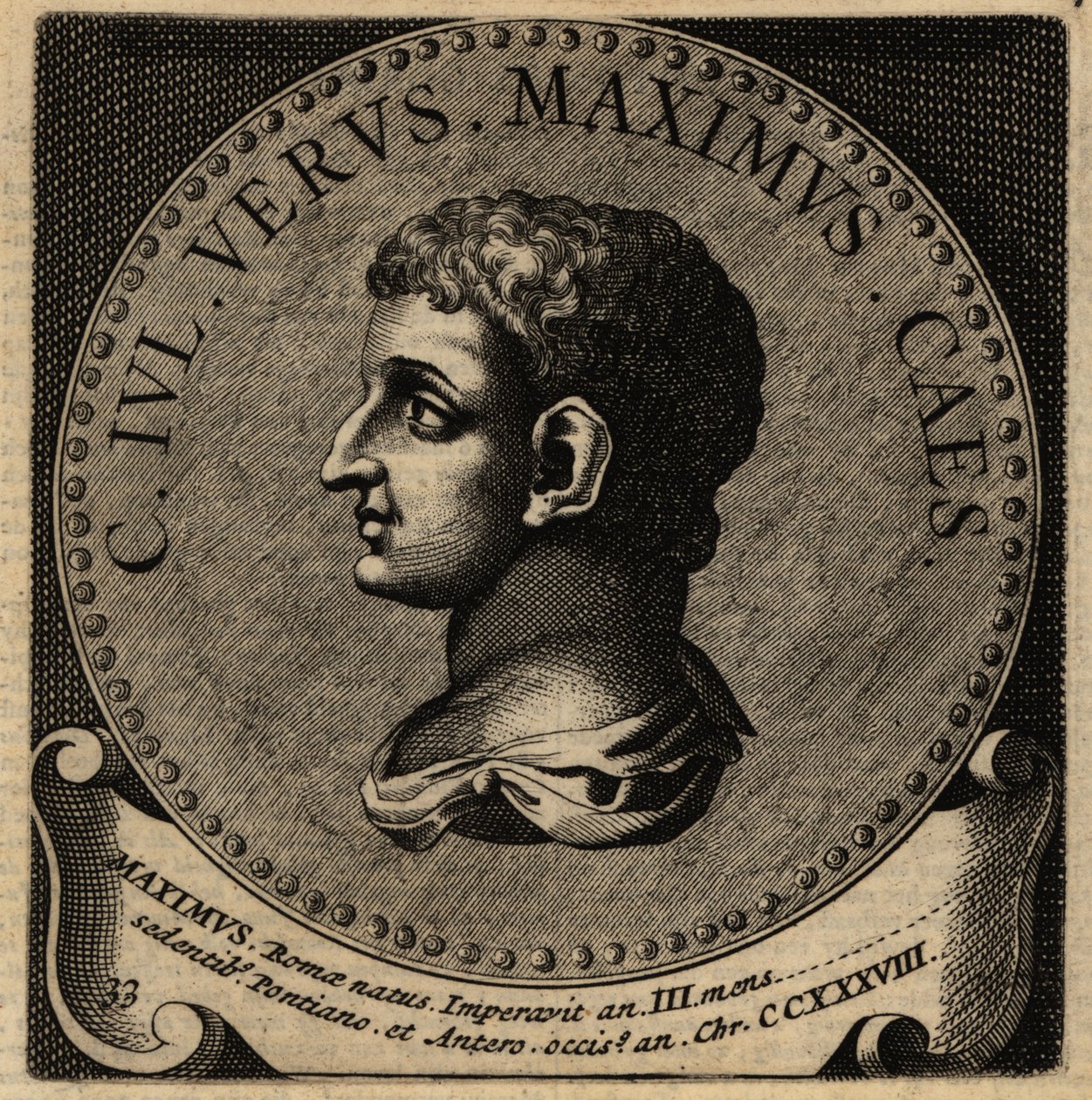 Portræt af den romerske kejser Gaius Julius Verus Maximus af Netherlandish School