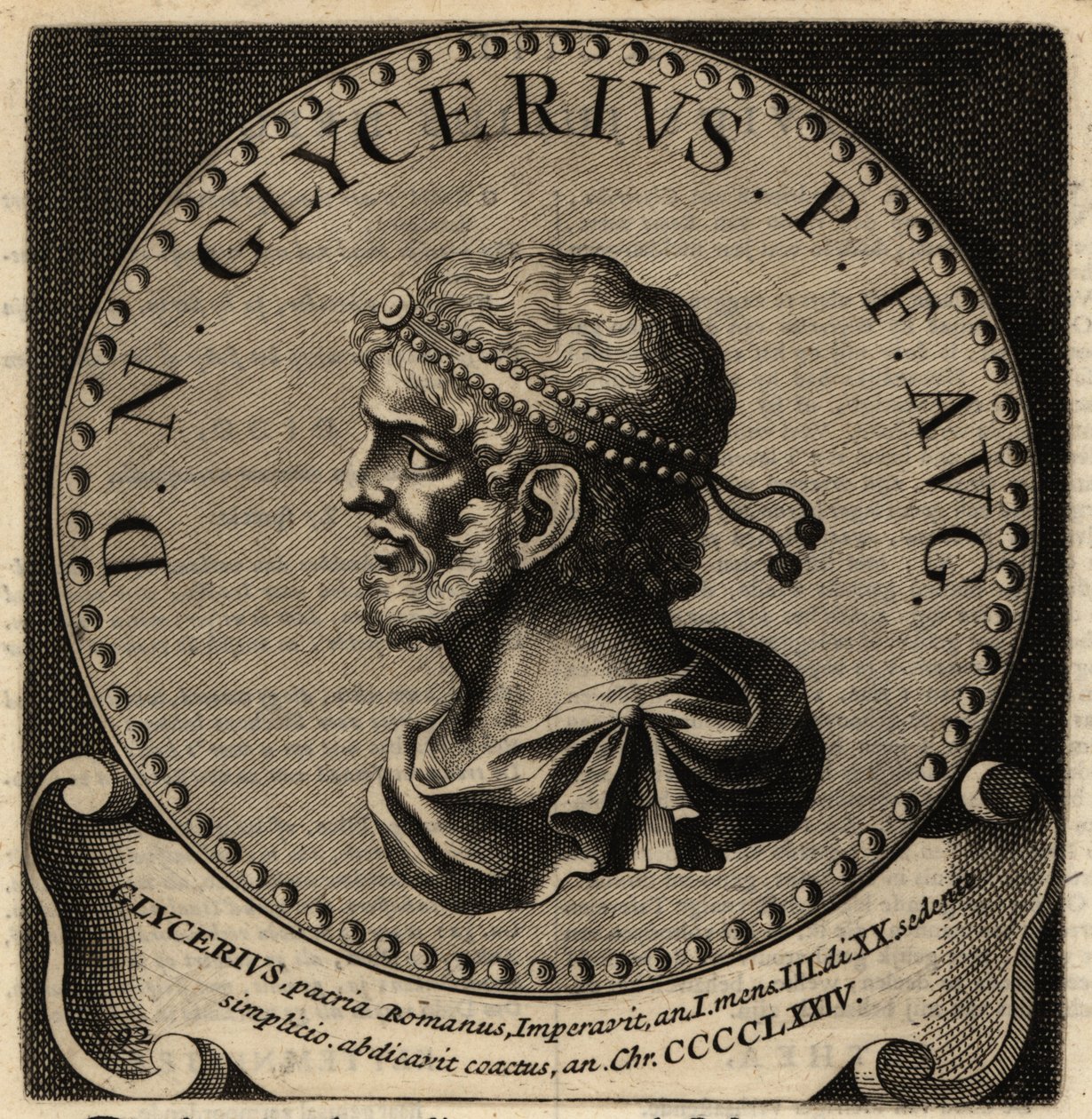 Portræt af den romerske kejser Glycerius. af Netherlandish School