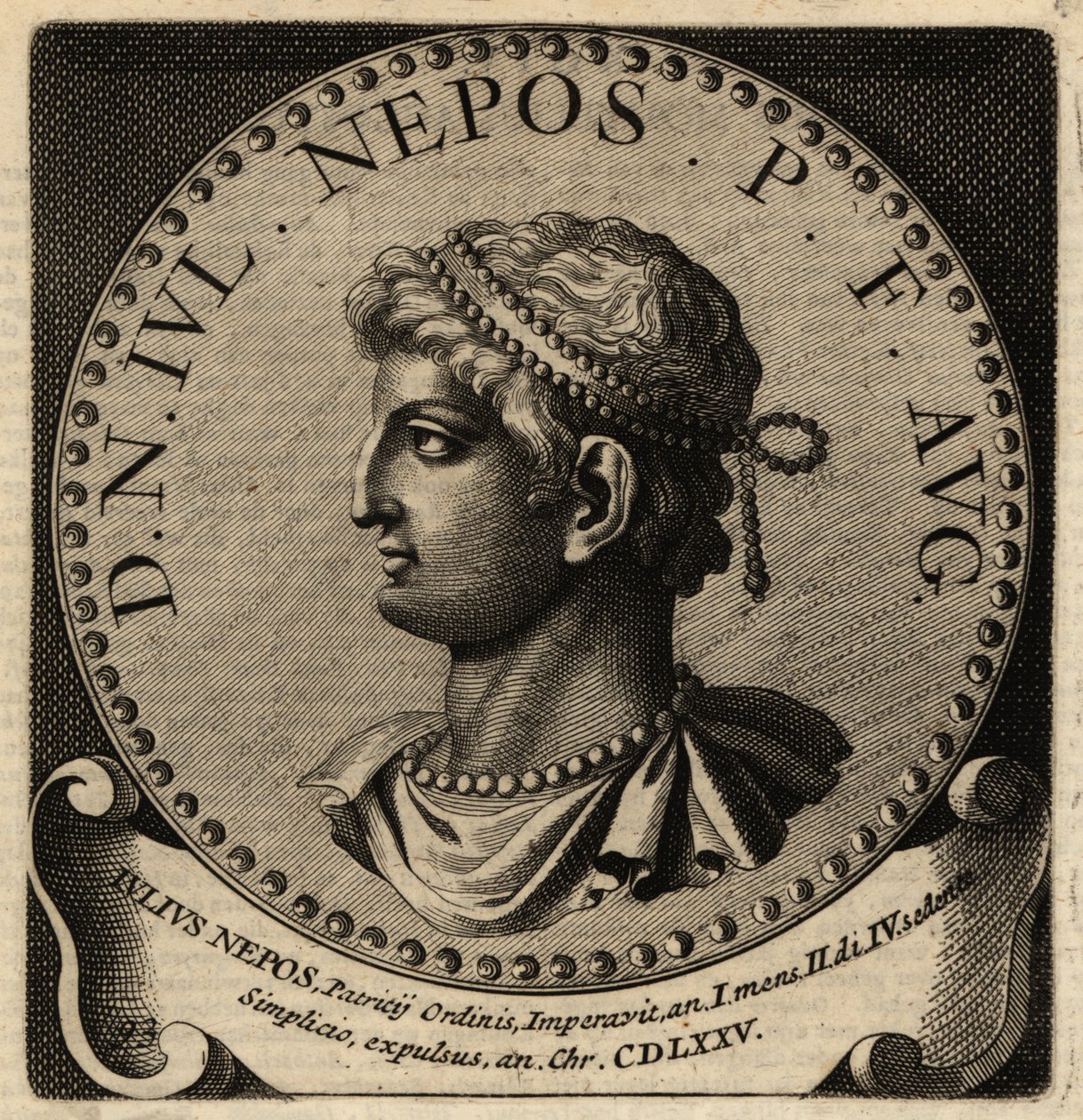 Portræt af den romerske kejser Julius Nepos. af Netherlandish School