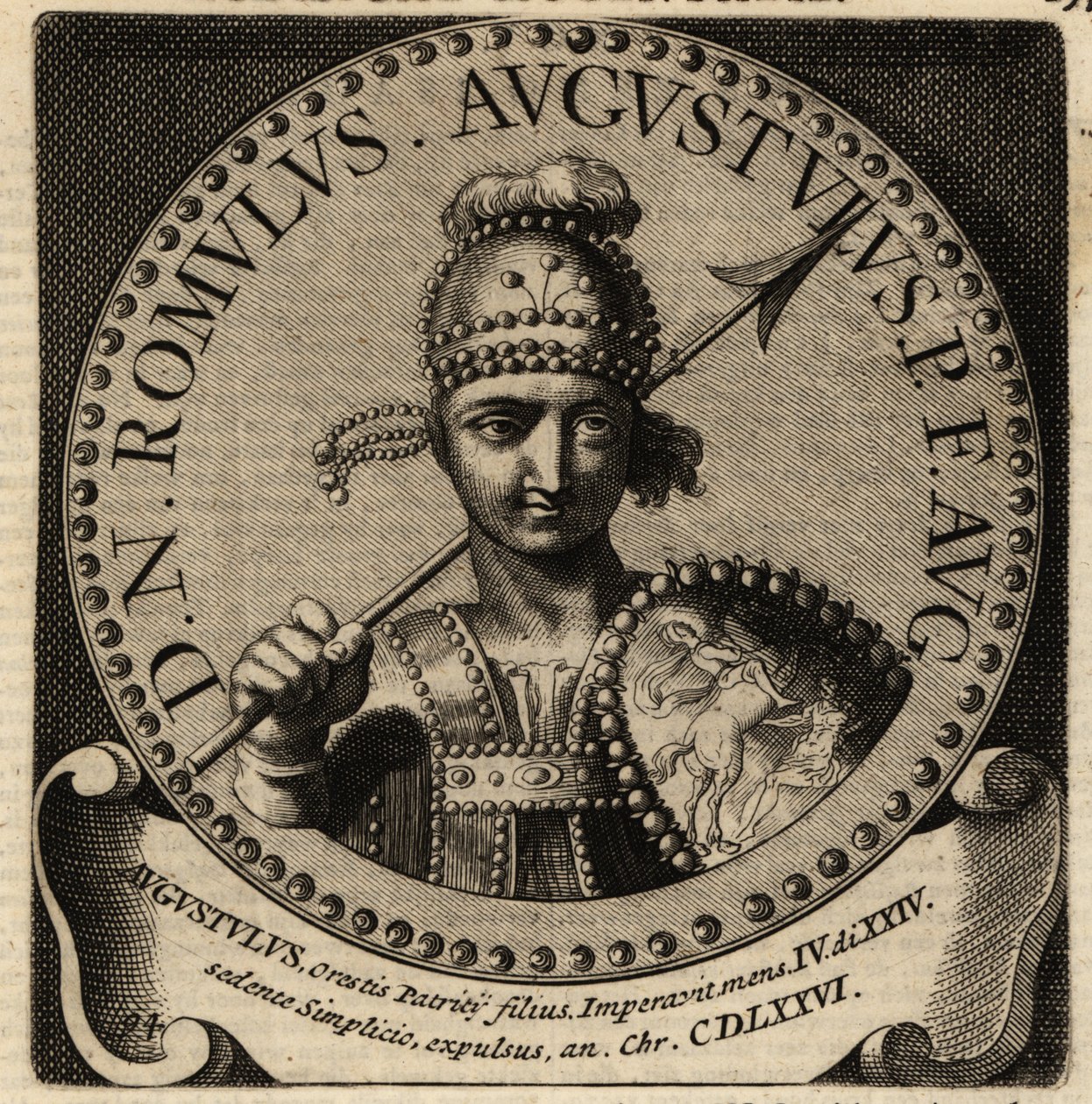 Portræt af den romerske kejser Romulus Augustulus. af Netherlandish School