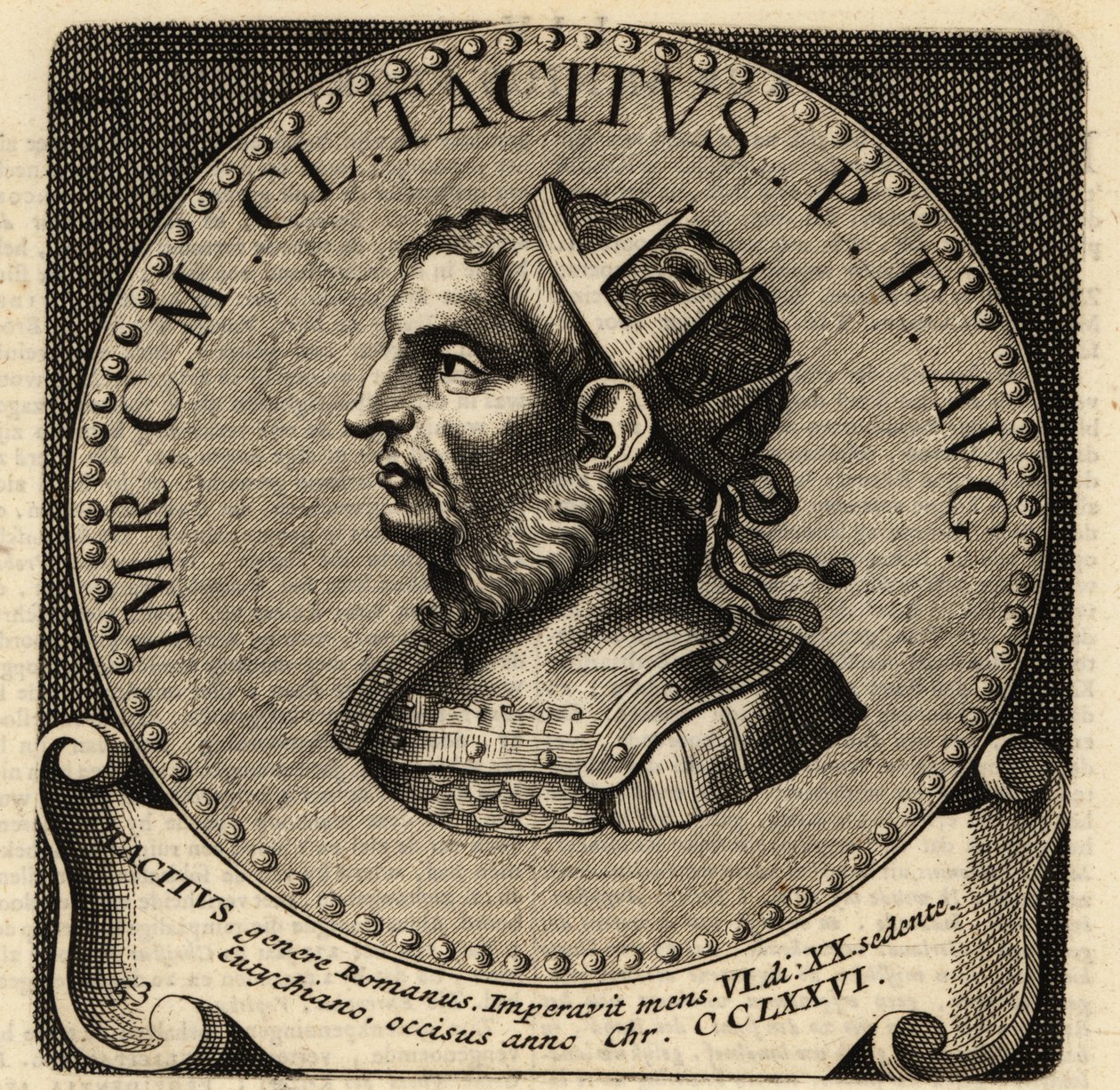 Portræt af den romerske kejser Tacitus. af Netherlandish School