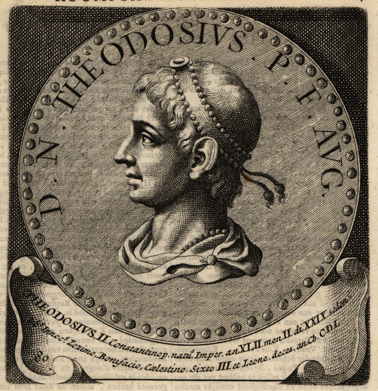 Portræt af den romerske kejser Theodosius II. af Netherlandish School