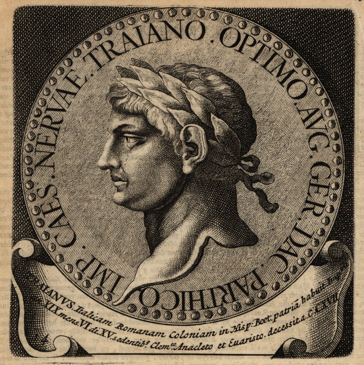 Portræt af den romerske kejser Trajan. af Netherlandish School