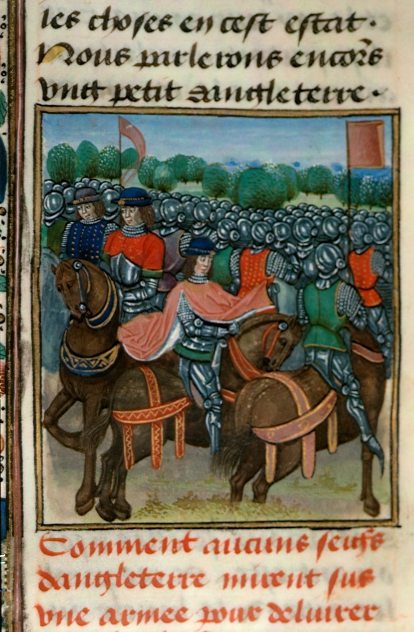 Royal 18 E.II fol.411v Rebellion against Henry IV (1367-1413) fra Bog IV af 