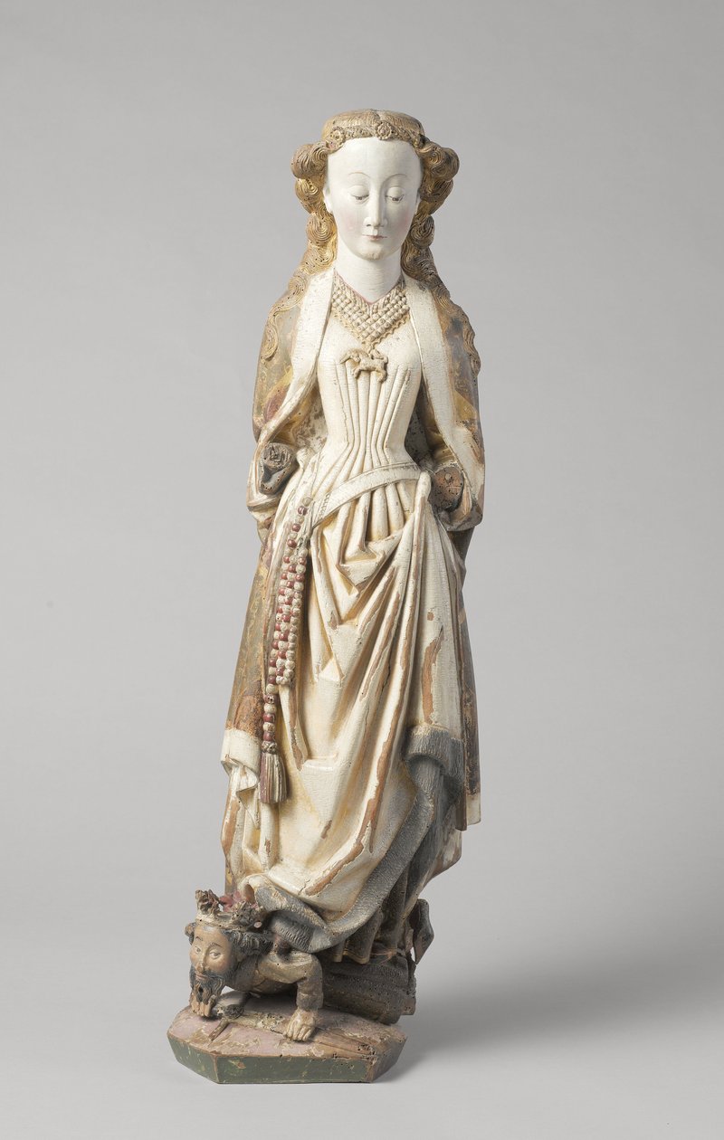 Saint Barbara af Master of Coldwater, ca. 1470 (valnød) af Netherlandish School