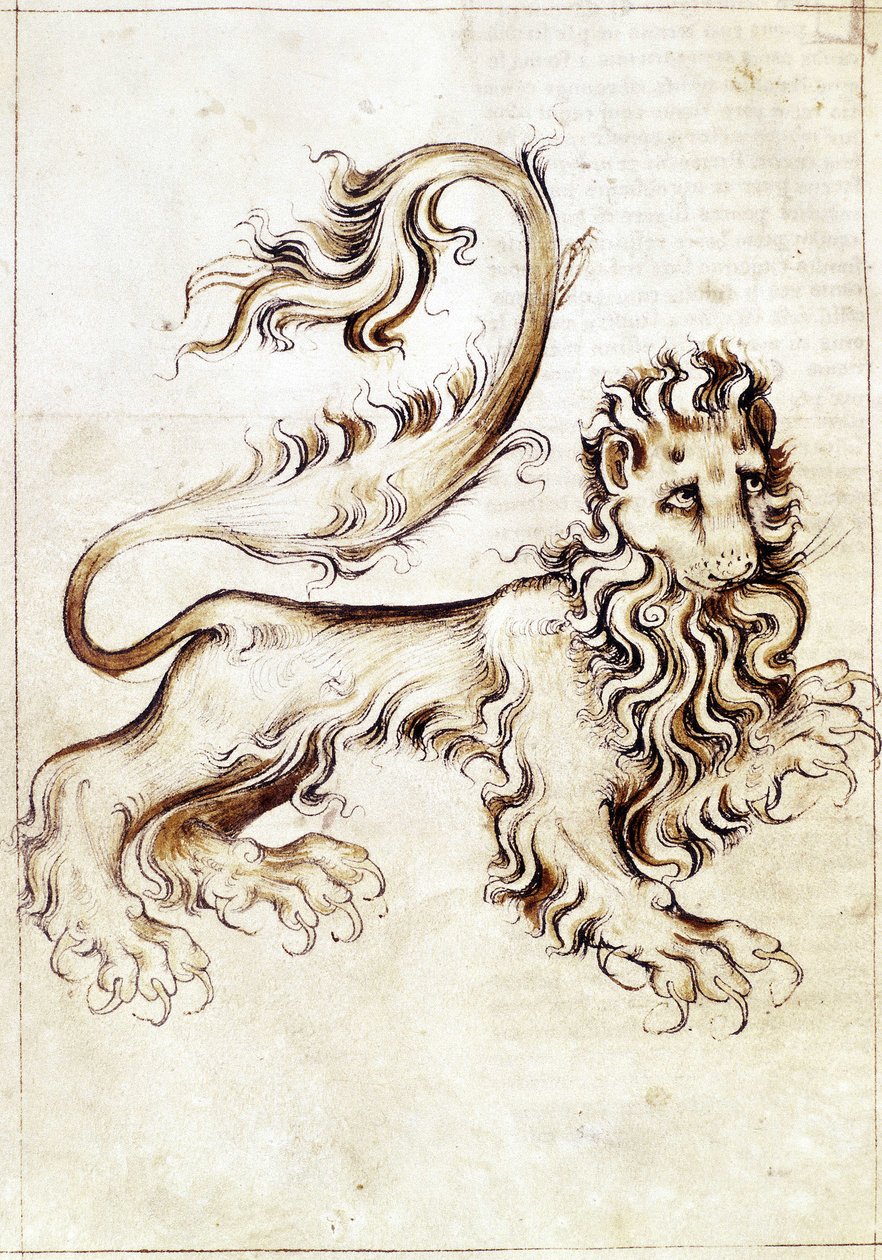 Sloane 3983 f.16v Stjernetegnet Løven (vellum) af Netherlandish School
