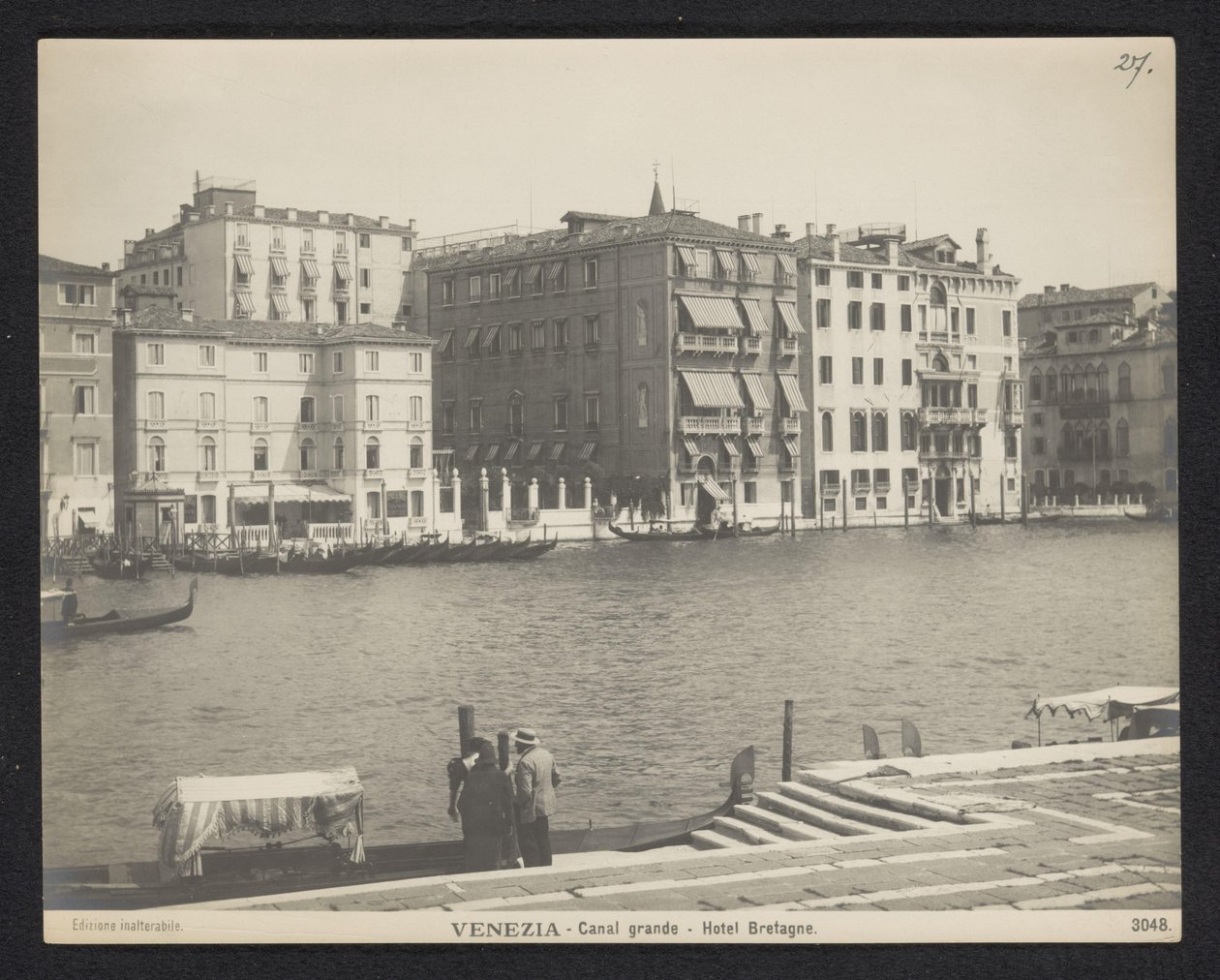 Eksteriør af Hotel Bretagne i Venedig Venedig - Grand Canal - Hotel Brittany (titel på objektet) af Neue Photographische Gesellschaft