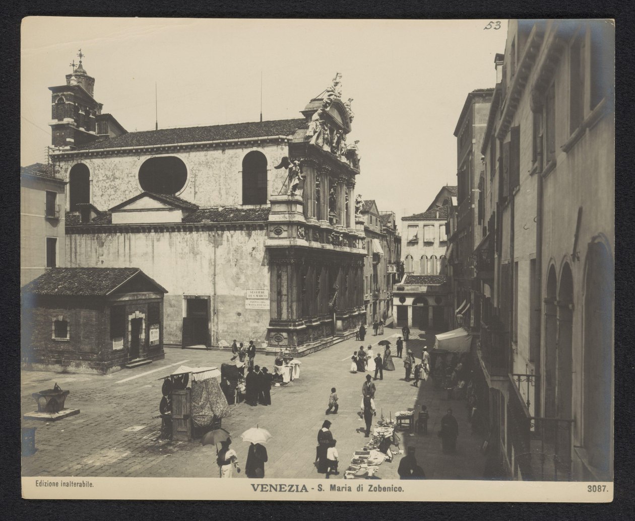 Eksteriør af Santa Maria Zobenigo i Venedig Venezia - S. Maria di Zobenico (titel på objekt) af Neue Photographische Gesellschaft