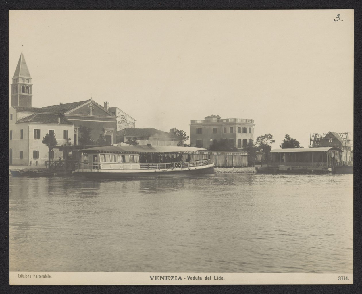 Udsigt over havnen i Lido Venedig - Veduta del Lido (titel på objekt) af Neue Photographische Gesellschaft