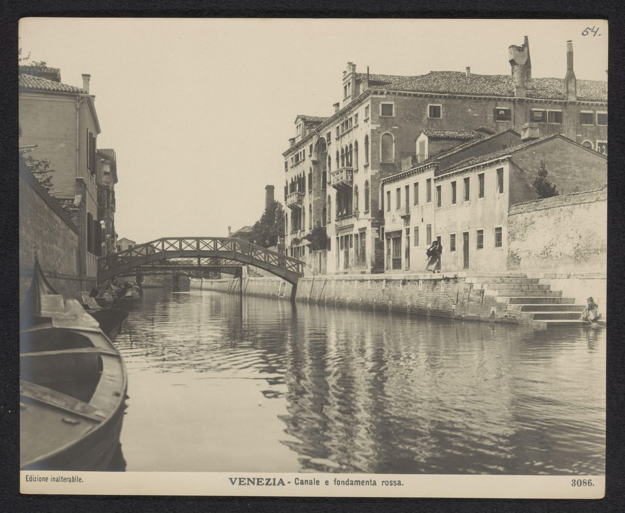 Udsigt over Fondamenta Rossa i Venedig Venedig - Canale e fondamenta rossa (titel på objektet) af Neue Photographische Gesellschaft
