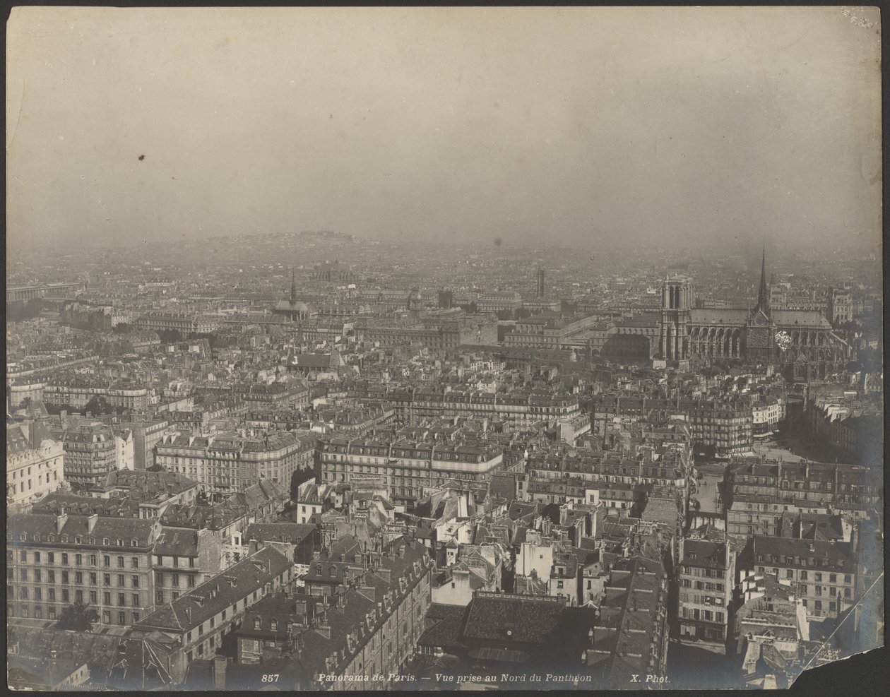 Panorama over Paris - Udsigt taget fra nord for Pantheon af Neurdein freres