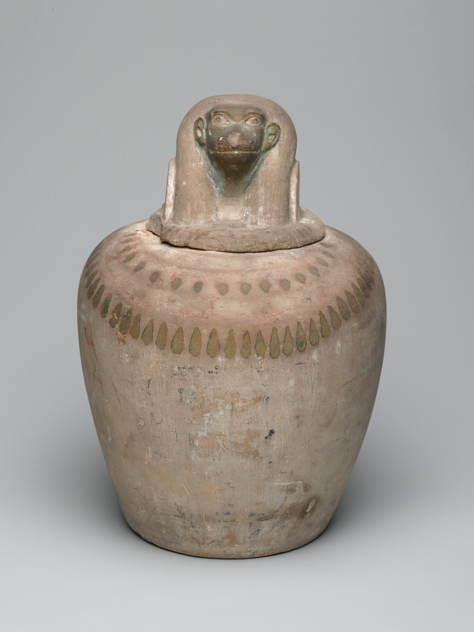 Canopic krukke (kalksten) af New Kingdom Egyptian