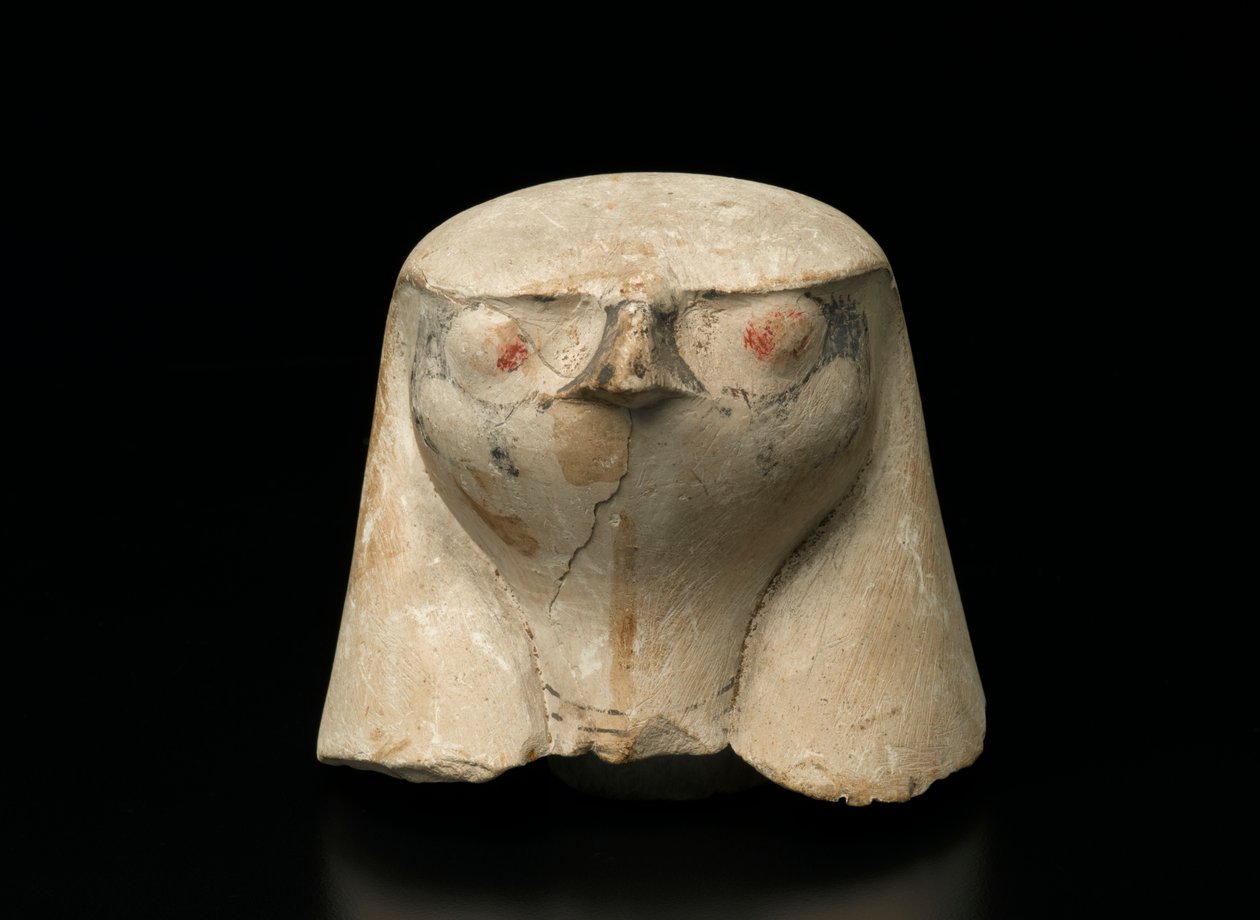 Falkehovedet låg af en baldakinkrukke, 19.-20. dynasti (kalksten) Baldakinkrukke (kalksten) af New Kingdom Egyptian