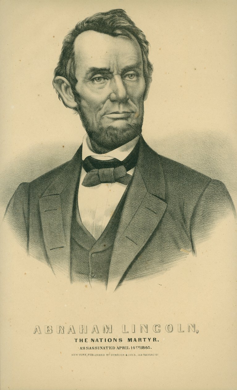 Abraham Lincoln, nationens martyr. Myrdet den 14. april 1865. af New York Currier and Ives