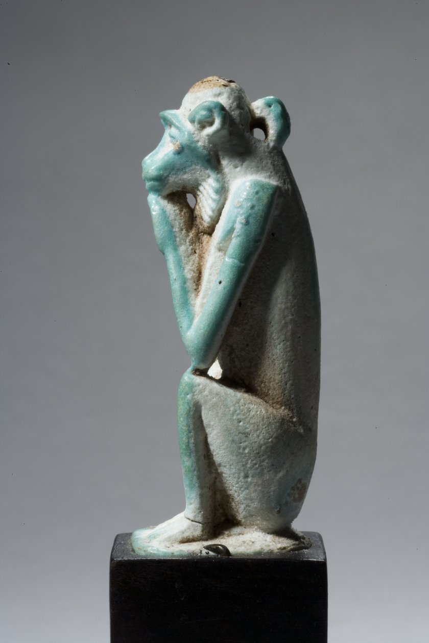 Amulet of a Monkey, 18.-19. dynasti, 1540-1186 (fajance) (se også 270369) af New Kingdom Egyptian