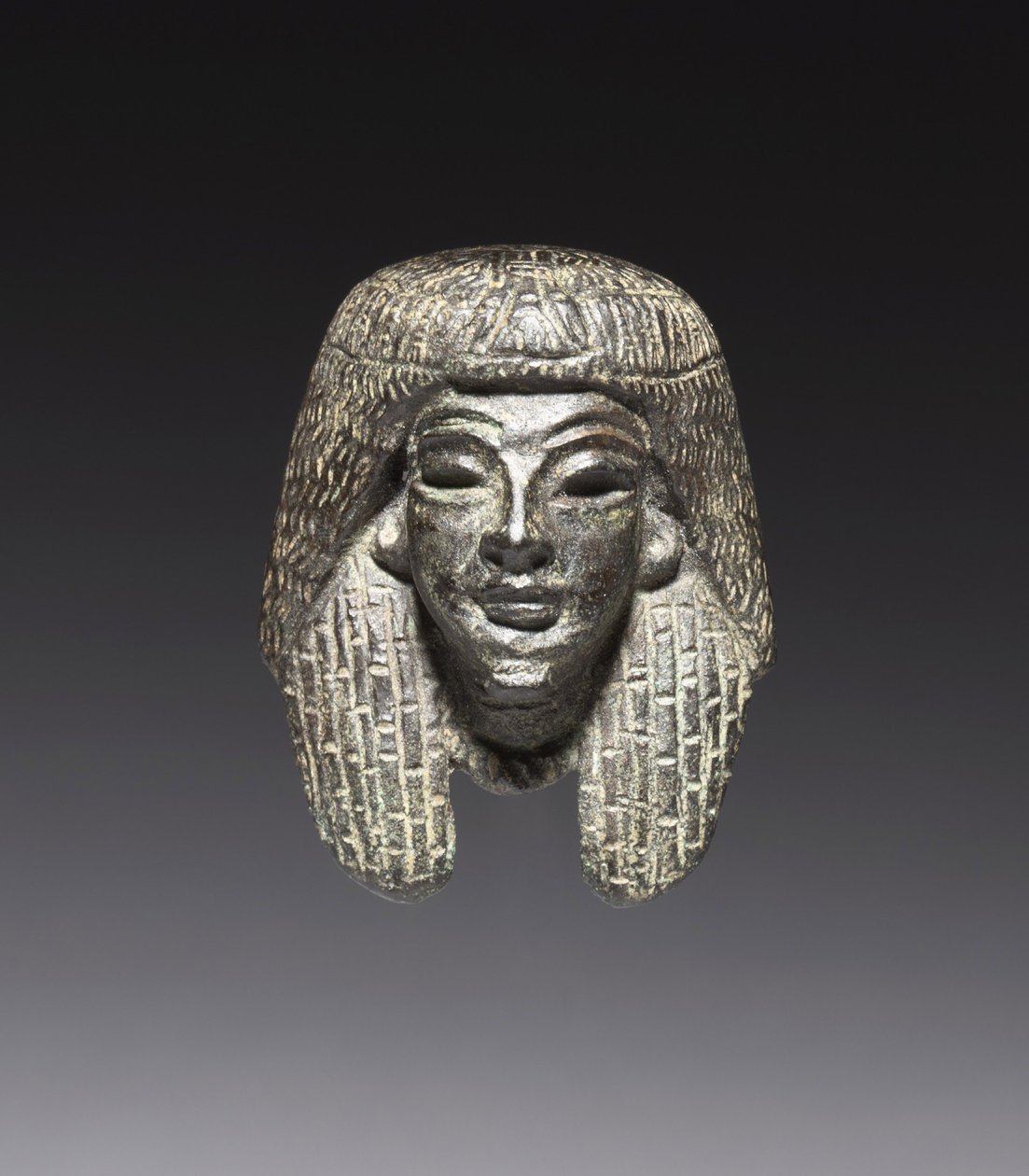 Bronzebeslag fra et "Shawabty-bundt": Hoved, sent 18. til tidligt 19. dynasti, ca. 1336-1256 f.Kr. af New Kingdom Egyptian