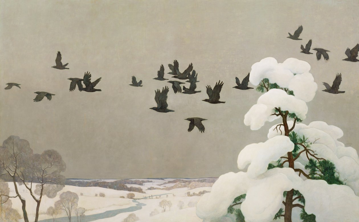 Krager om vinteren, 1941 af Newell Convers Wyeth