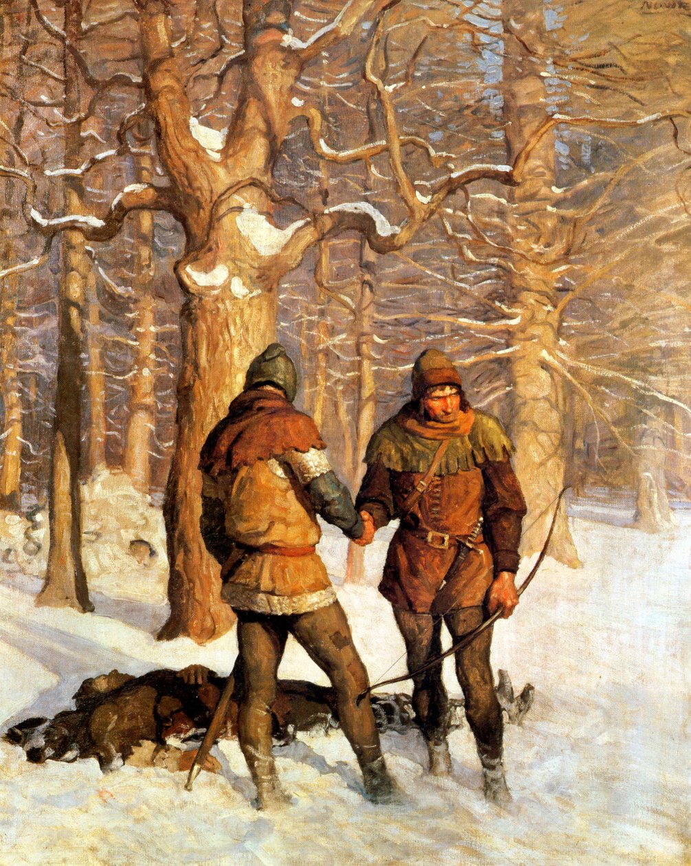 Illustration til "The Black Arrow", af Robert Louis Stevenson, 1916 af Newell Convers Wyeth