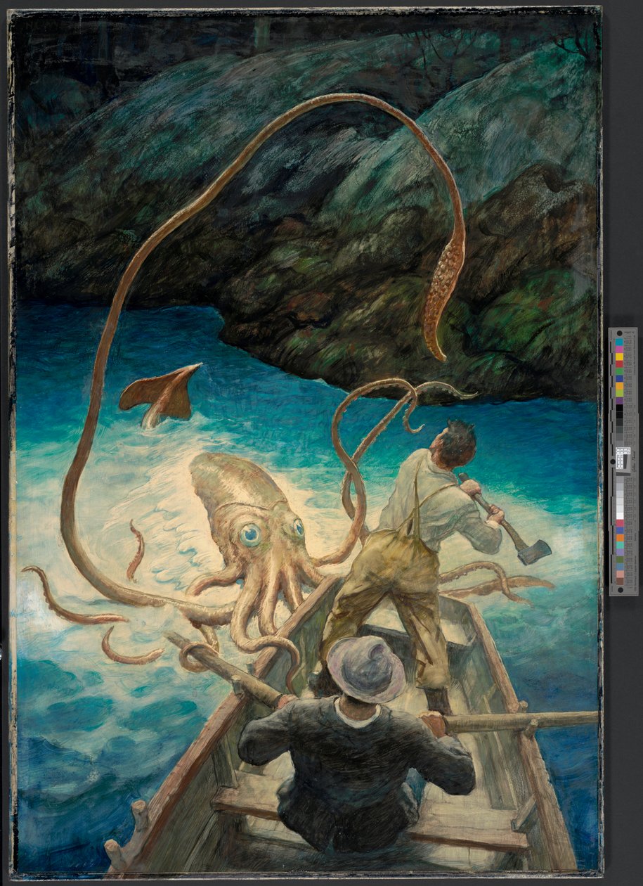 The Adventure of the Great Squid, ca. 1930-40 (olie) af Newell Convers Wyeth